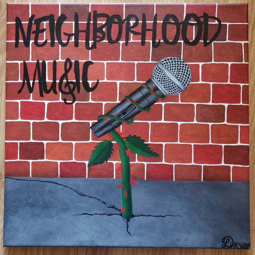 Original painting Neighborhood Music